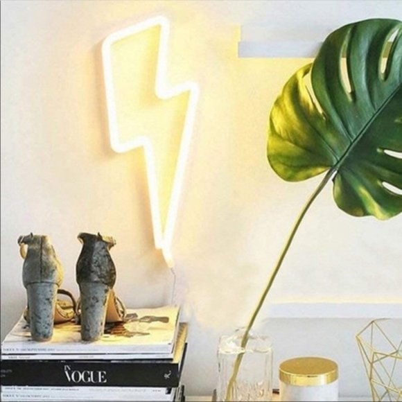 Neon LED Yellow Lightening Bolt Sign - Picture 2 of 4